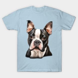 Boston Bull Terrier Portrait T-Shirt